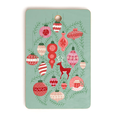 Lathe & Quill MidCentury Ornaments in Red Cutting Board Rectangle