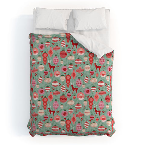 Lathe & Quill MidCentury Ornaments in Red Duvet Cover