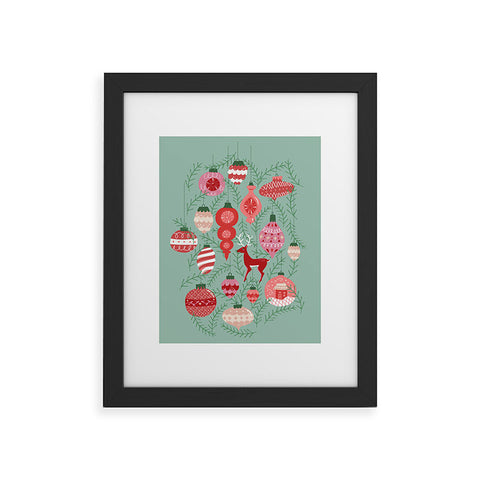 Lathe & Quill MidCentury Ornaments in Red Framed Art Print