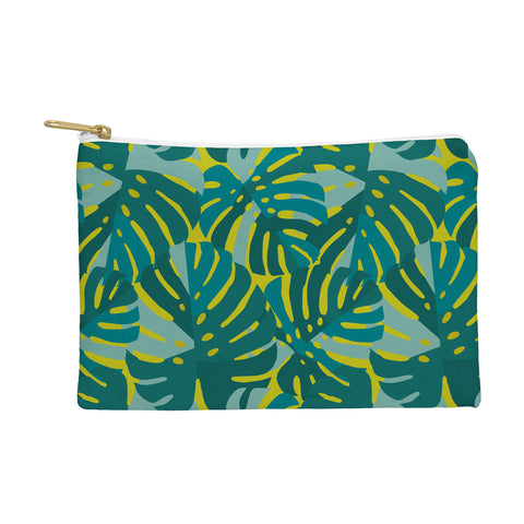 Lathe & Quill Monstera Leaves in Teal Pouch
