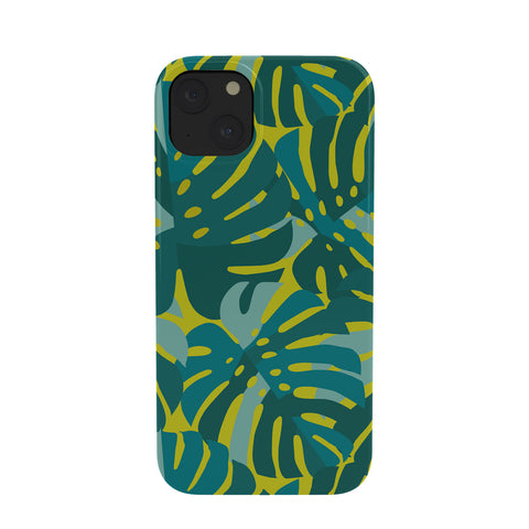 Lathe & Quill Monstera Leaves in Teal Phone Case