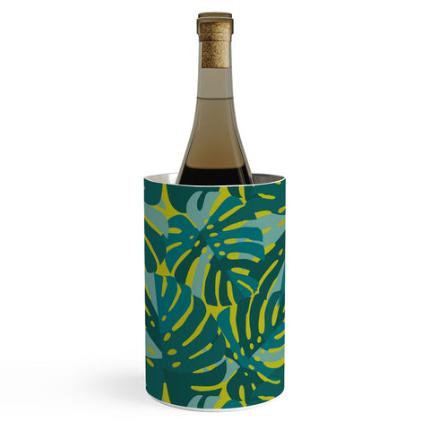 Lathe & Quill Monstera Leaves in Teal Wine Chiller