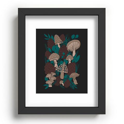 Lathe & Quill Moody Mushrooms and Pinecones Recessed Framing Rectangle