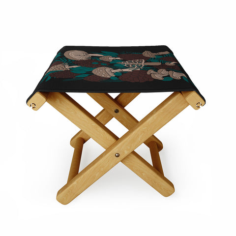 Lathe & Quill Moody Mushrooms and Pinecones Folding Stool