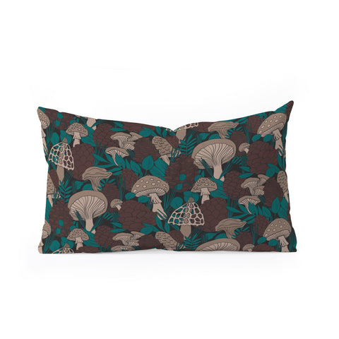 Lathe & Quill Moody Mushrooms and Pinecones Oblong Throw Pillow