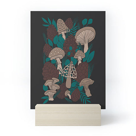 Lathe & Quill Moody Mushrooms and Pinecones Mini Art Print