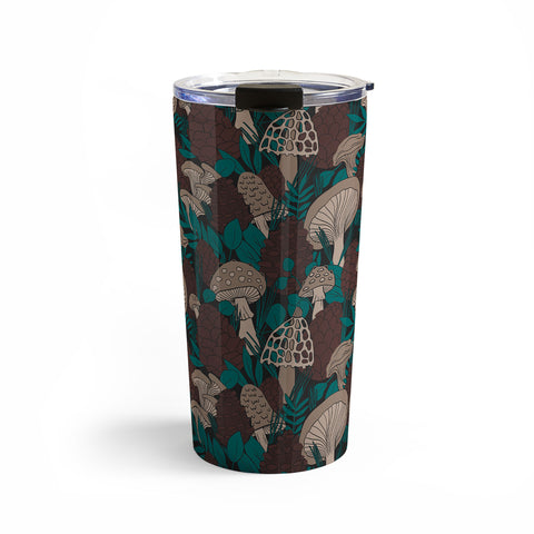 Lathe & Quill Moody Mushrooms and Pinecones Travel Mug