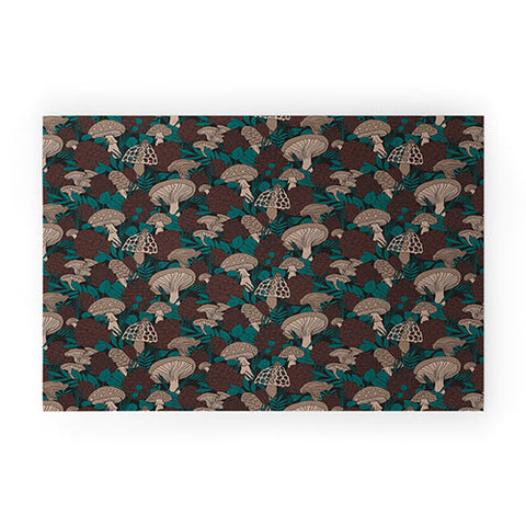 Lathe & Quill Moody Mushrooms and Pinecones Welcome Mat