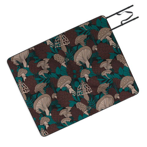 Lathe & Quill Moody Mushrooms and Pinecones Picnic Blanket