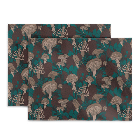 Lathe & Quill Moody Mushrooms and Pinecones Placemat