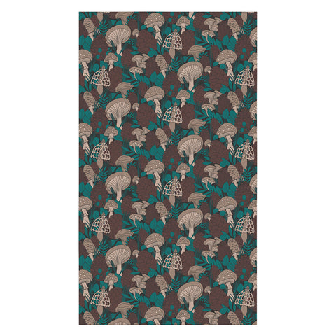 Lathe & Quill Moody Mushrooms and Pinecones Tablecloth