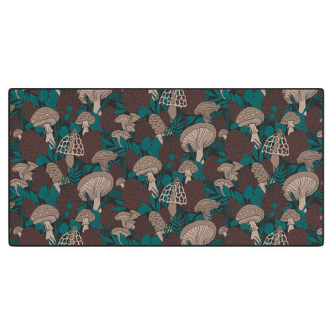 Lathe & Quill Moody Mushrooms and Pinecones Desk Mat