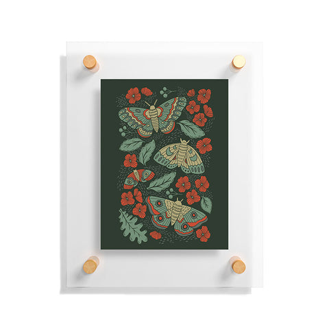 Lathe & Quill Moths in Emerald Twilight Floating Acrylic Print