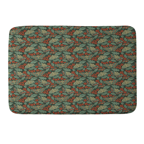 Lathe & Quill Moths in Emerald Twilight Memory Foam Bath Mat