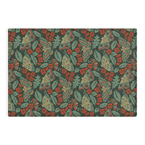 Lathe & Quill Moths in Emerald Twilight Outdoor Rug