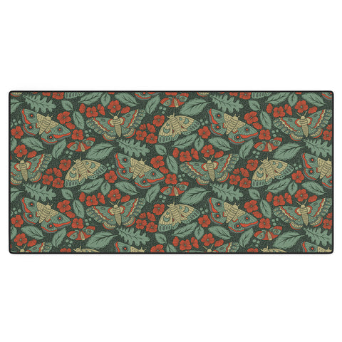 Lathe & Quill Moths in Emerald Twilight Desk Mat