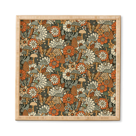 Lathe & Quill Mushroom Butterfly Garden Framed Wall Art