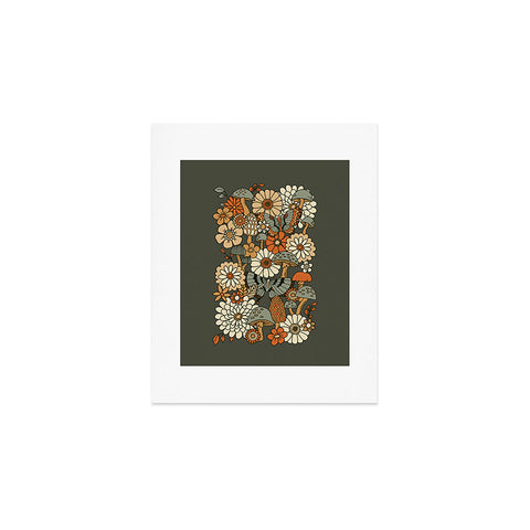 Lathe & Quill Mushroom Butterfly Garden Art Print