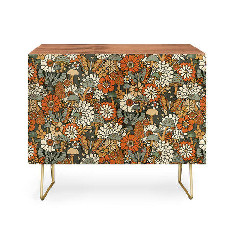 Lathe & Quill Mushroom Butterfly Garden Credenza