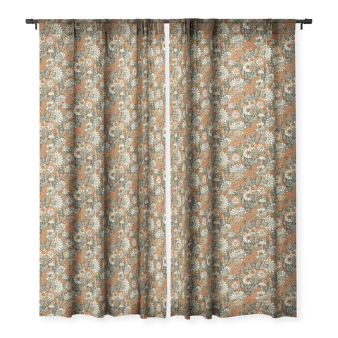 Lathe & Quill Mushroom Butterfly Garden Sheer Window Curtain