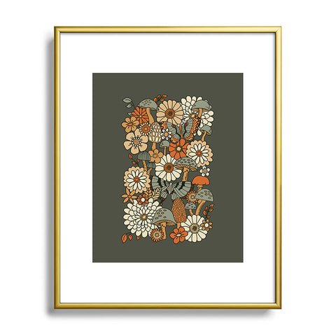 Lathe & Quill Mushroom Butterfly Garden Metal Framed Art Print
