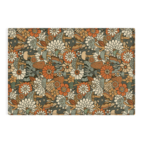 Lathe & Quill Mushroom Butterfly Garden Outdoor Rug