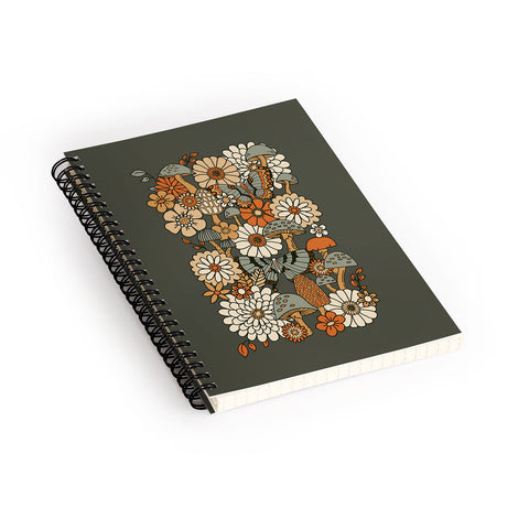 Lathe & Quill Mushroom Butterfly Garden Spiral Notebook