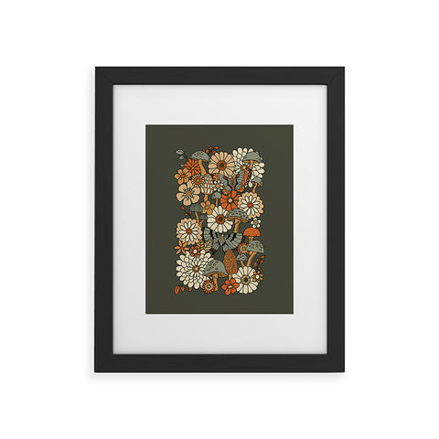 Lathe & Quill Mushroom Butterfly Garden Framed Art Print