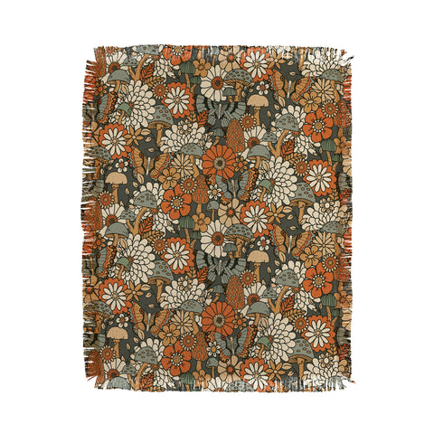 Lathe & Quill Mushroom Butterfly Garden Throw Blanket