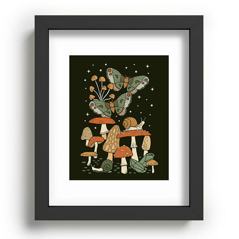 Lathe & Quill Mushroom Garden Winter Night Recessed Framing Rectangle