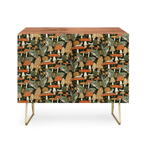 Lathe & Quill Mushroom Garden Winter Night Credenza