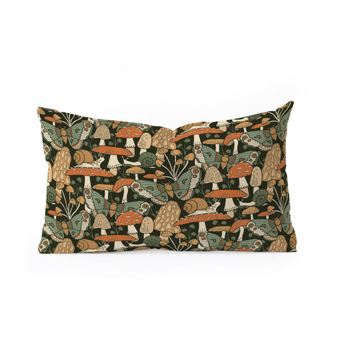 Lathe & Quill Mushroom Garden Winter Night Oblong Throw Pillow