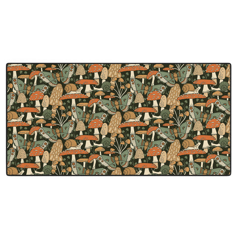 Lathe & Quill Mushroom Garden Winter Night Desk Mat