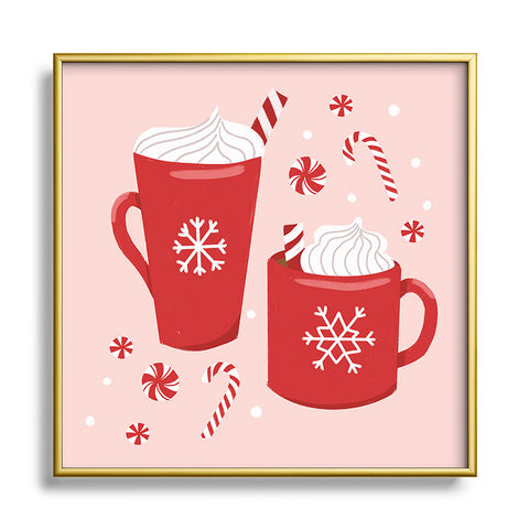 Lathe & Quill Peppermint Mocha I Square Metal Framed Art Print