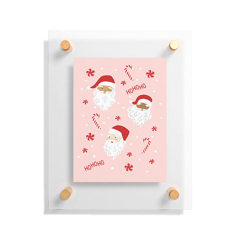 Lathe & Quill Peppermint Santas Floating Acrylic Print