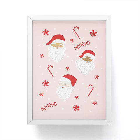 Lathe & Quill Peppermint Santas Framed Mini Art Print