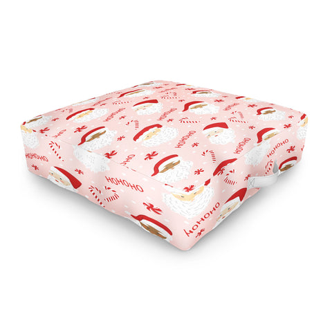 Lathe & Quill Peppermint Santas Outdoor Floor Cushion
