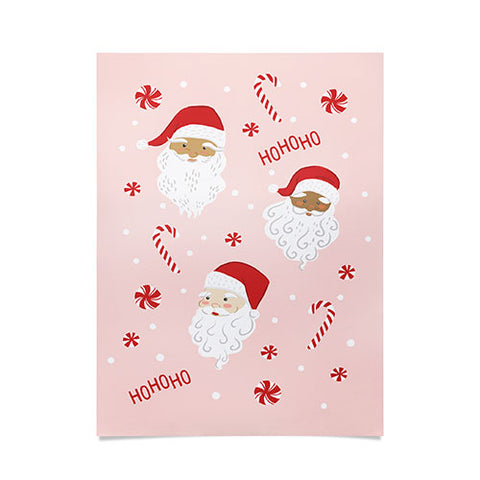 Lathe & Quill Peppermint Santas Poster