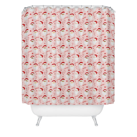 Lathe & Quill Peppermint Santas Shower Curtain