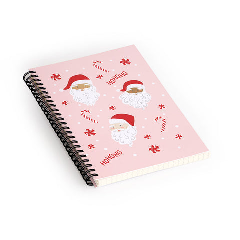Lathe & Quill Peppermint Santas Spiral Notebook