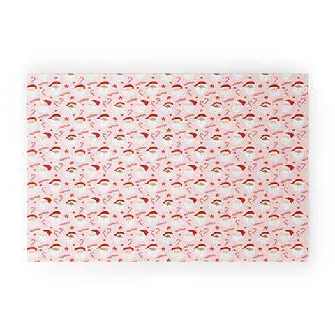 Lathe & Quill Peppermint Santas Welcome Mat