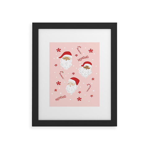 Lathe & Quill Peppermint Santas Framed Art Print