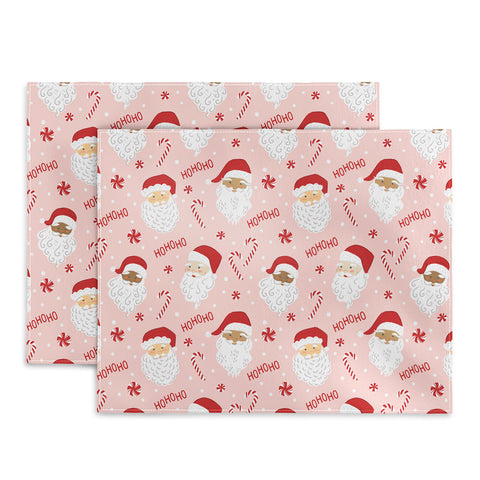 Lathe & Quill Peppermint Santas Placemat