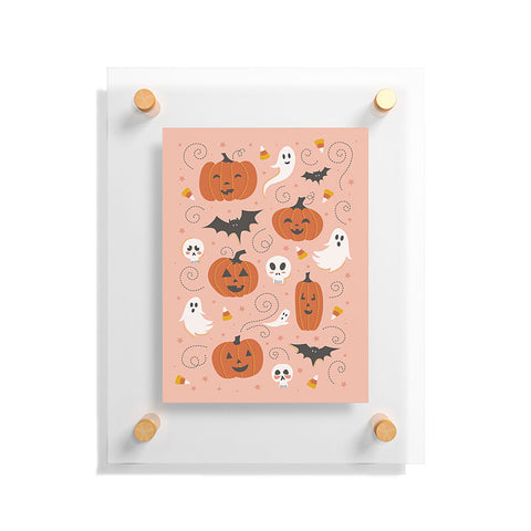 Lathe & Quill Pumpkin Party on Blush Pink Floating Acrylic Print
