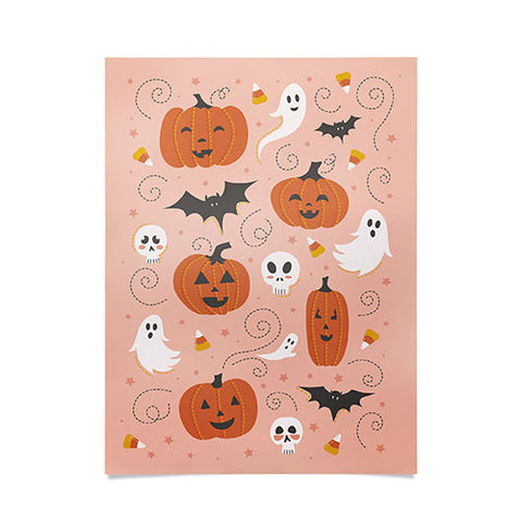 Lathe & Quill Pumpkin Party on Blush Pink Poster