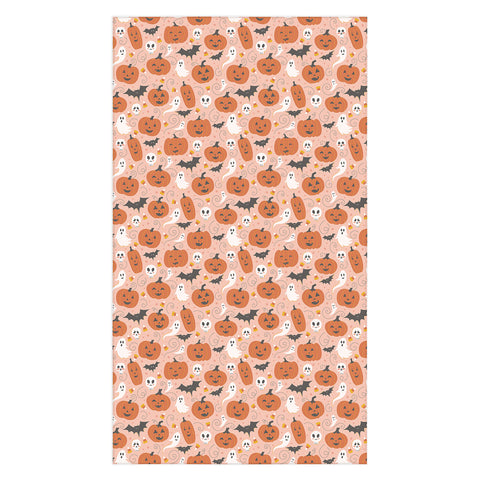 Lathe & Quill Pumpkin Party on Blush Pink Tablecloth