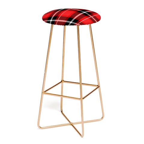 Lathe & Quill Red Black Plaid Bar Stool