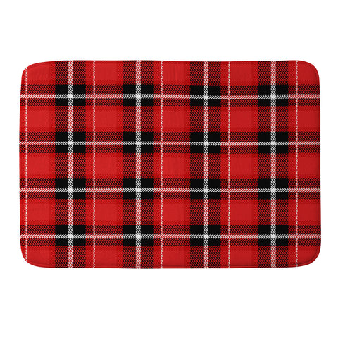Lathe & Quill Red Black Plaid Memory Foam Bath Mat