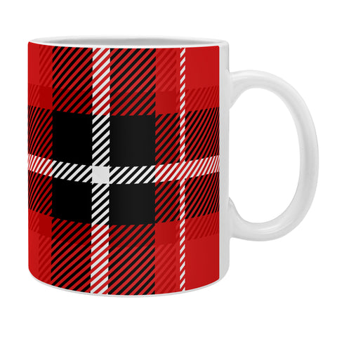 Lathe & Quill Red Black Plaid Coffee Mug