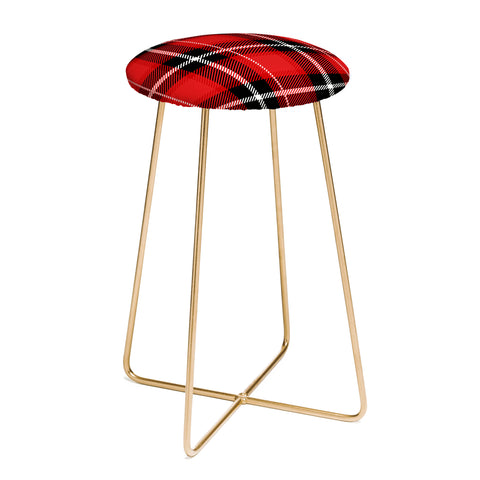 Lathe & Quill Red Black Plaid Counter Stool